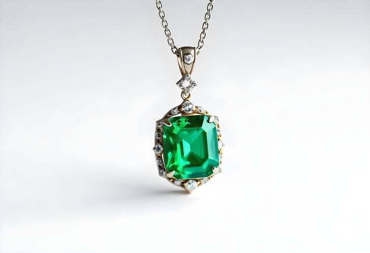 Enchanting Emerald and Diamond Pendant Necklace